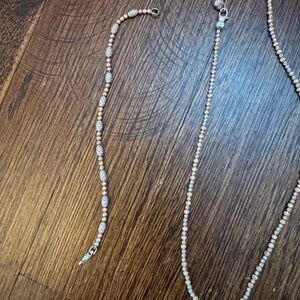 Elegant Gold and Silver Beaded Necklace and Bracelet Set